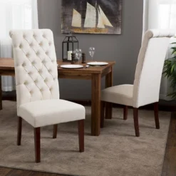 Set Of 2 Leorah Tall Back Tufted Dining Chair - Christopher Knight Home -HOMCOM Sales Store GUEST bdafbe06 7019 40ca ba71 d20a5df39f4d