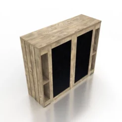 47.2" Geisert Farmhouse 9 Shelf Bar Table Weathered Oak - MiBasics -HOMCOM Sales Store GUEST bdb93a0f 688e 4526 ae14 7d1fe39fdbb8