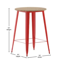 Flash Furniture Declan Commercial Indoor/Outdoor Bar Top Table, 30" Round All Weather Poly Resin Top With Steel Base -HOMCOM Sales Store GUEST bec23d65 fd0f 4e5f b229 142e77cbefa0