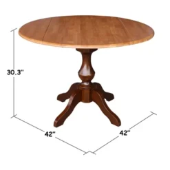 30.3" Gracelyn Round Dual Drop Leaf Pedestal Extendable Dining Table Cinnamon/Espresso - International Concepts -HOMCOM Sales Store GUEST bf54f1d2 e109 4e14 ab46 01e3d0ecfaf3