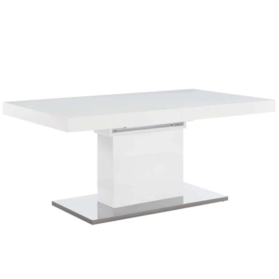 Vector Extendable Dining Table White Silver - Modway 4 Vector Extendable Dining Table White Silver - Modway - Image 2