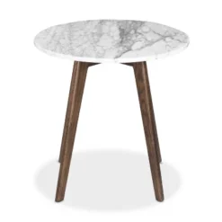 20" Gabrielle Marble Round Side Table Walnut - Poly & Bark -HOMCOM Sales Store GUEST c21a9eda 76ac 43d4 a602 2cc0655d0086