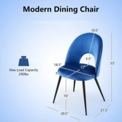 Tangkula Dining Chair Set Of 4 Velvet Upholstered Side Chair W/ Metal Base For Living Room -HOMCOM Sales Store GUEST c289a00e 0502 4e4d 9873 3f206d512689