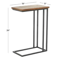Rustic Metal Accent C-Table Brown - Olivia & May -HOMCOM Sales Store GUEST c3232b7c 6b38 4f23 afbe ed4290fae633