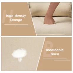 Costway Accent Chair Upholstered Linen Armchair Sofa Chair W/Waist Pillow -HOMCOM Sales Store GUEST c3cae31a 9b6f 4cad 84c0 4454973d4e84