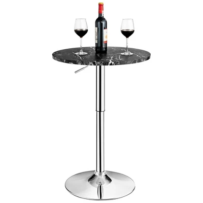 Costway Round Bistro Bar Table Height Adjustable 360-degree Swivel Black 3 Costway Round Bistro Bar Table Height Adjustable 360-degree Swivel Black