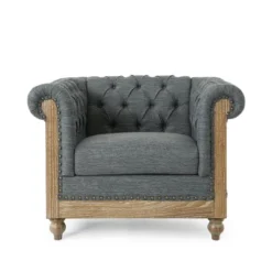 Voll Chesterfield Tufted Fabric Club Chair With Nailhead Trim - Christopher Knight Home -HOMCOM Sales Store GUEST c418c433 fb61 4daf afb4 1048c353126c