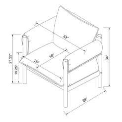 Arbon Wood Dowel Accent Chair With Cushion Arms - Threshold™ Designed With Studio McGee -HOMCOM Sales Store GUEST c429d501 6755 4c8a 864f afd6717b29db