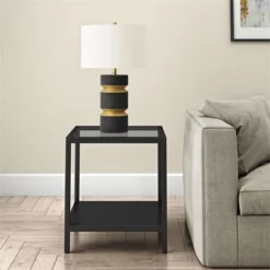 22' Metal Side Table In Black - Henn&Hart -HOMCOM Sales Store GUEST c4584862 4d1d 4878 a0c6 d53afa0445cb