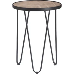 Farmhouse Side Table Metal Brown/Black- ClickDecor -HOMCOM Sales Store GUEST c5211f77 e386 4fa2 9cf4 532c19731c06