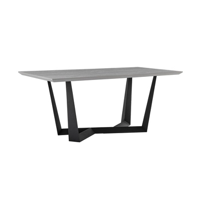 71" Rectangular Radford Top Base Dining Table Light Gray/Black - Armen Living 6 71" Rectangular Radford Top Base Dining Table Light Gray/Black - Armen Living - Image 4