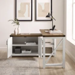 Farmhouse Rustic L Shaped Desk With Storage - Saracina Home -HOMCOM Sales Store GUEST c7ccdabf 2d3d 4727 baa5 0f1816bdbce7