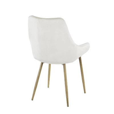 Set Of 2 Diana Contemporary Chairs Cream Velvet - LumiSource 5 Set Of 2 Diana Contemporary Chairs Cream Velvet - LumiSource - Image 3