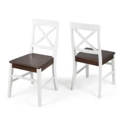 Set Of 2 Roshan Farmhouse Acacia Dining Chair - Christopher Knight Home -HOMCOM Sales Store GUEST ca48e4db 57db 42da ac08 23336b151a65