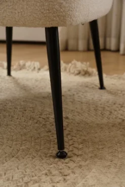 Tufted Back Teddy Fabric Slipper Chair Accent Chair-ModernLuxe -HOMCOM Sales Store GUEST cae4277f 5377 467a 8472 adf36d100dd1