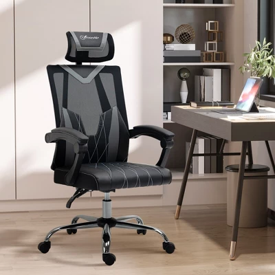 Vinsetto Office Chair Ergonomic Desk Chair With Rotate Headrest, Lumbar Support & Adjustable Height, 360° Swivel Computer Chair 3 Vinsetto Office Chair Ergonomic Desk Chair With Rotate Headrest, Lumbar Support & Adjustable Height, 360° Swivel Computer Chair