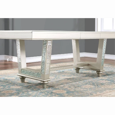 84" Jenra Expandable Dining Table Champagne - HOMES: Inside + Out 4 84" Jenra Expandable Dining Table Champagne - HOMES: Inside + Out - Image 2