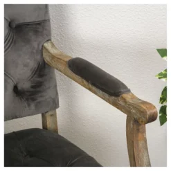 Saltillo New Velvet Arm Dining Chair - Charcoal - Christopher Knight Home -HOMCOM Sales Store GUEST cdc2c6f5 6e99 4d6c a6ff 9e8d64f89c9b