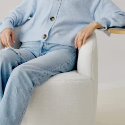 Bella Swivel Barrel Chair,2 Size Soft Touch Upholstered White Teddy Swivel Chair, Armrest 360° Swivel Nursery Chair-Maison Boucle -HOMCOM Sales Store GUEST ce3602a6 5b02 4e43 ad53 3f7686fd49f5