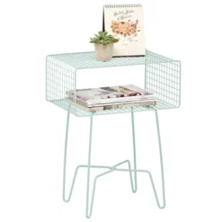 MDesign Modern Farmhouse Home Decor End Table, Wire Grid Storage Shelf -HOMCOM Sales Store GUEST ce518f8b a5a5 4716 bff2 d6a496e98f4c
