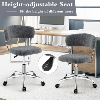 Costway Computer Desk Chair Adjustable Faux Fur Office Chair Swivel Vanity Chair 7 Costway Computer Desk Chair Adjustable Faux Fur Office Chair Swivel Vanity Chair - Image 5
