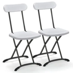 Costway 2-Pack Folding Chair With Metal Curved Feet Wide Seat & Ergonomic Backrest Black/White -HOMCOM Sales Store GUEST cfa1d69b ec9d 45cf 8917 8bb4b2cffdda