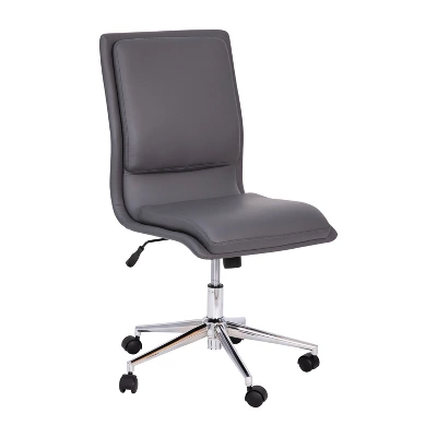 Emma And Oliver Modern Faux Leather Upholstered Mid-Back Home Office Chair With 5 Star Base And Pneumatic Seat Height Adjustment 3 Emma And Oliver Modern Faux Leather Upholstered Mid-Back Home Office Chair With 5 Star Base And Pneumatic Seat Height Adjustment