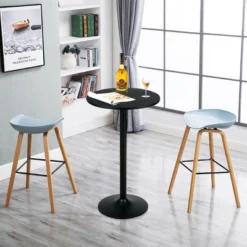 Costway 24" Round Pub Table Bistro Bar Height Cocktail Table W/Metal Base Indoor Black -HOMCOM Sales Store GUEST d2505bd3 3b66 40f6 ab95 67b15b796b9e