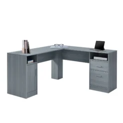 Functional L Shaped Desk With Storage Gray - Techni Mobili -HOMCOM Sales Store GUEST d283a62f d6a4 4e97 9387 24775f905bbd