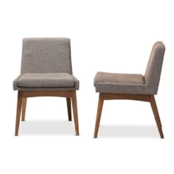 Set Of 2 Nexus Mid - Century Modern Wood Finishing And Fabric Upholstered Dining Side Chair Gravel/Walnut Brown - Baxton Studio 8 Set Of 2 Nexus Mid - Century Modern Wood Finishing And Fabric Upholstered Dining Side Chair Gravel/Walnut Brown - Baxton Studio -HOMCOM Sales Store GUEST d59a59c6 08cd 411f be1f 3590aede5d93