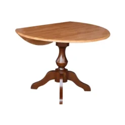 30.3" Gracelyn Round Dual Drop Leaf Pedestal Extendable Dining Table Cinnamon/Espresso - International Concepts -HOMCOM Sales Store GUEST d5e8f16c 5ed2 42dd b8e2 e91479877da3