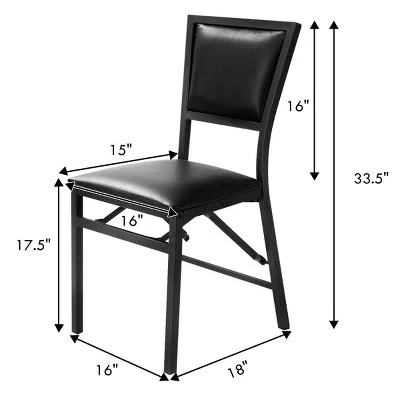 Costway Set Of 2 Metal Folding Chair Dining Chairs Home Restaurant Furniture Portable Black 3 Costway Set Of 2 Metal Folding Chair Dining Chairs Home Restaurant Furniture Portable Black