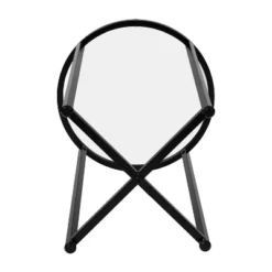 Flash Furniture Greenwich Collection End Table - Modern Clear Glass Accent Table With Crisscross Matte Black Frame -HOMCOM Sales Store GUEST d6d515d1 48b9 4512 8280 5f4f6e877802