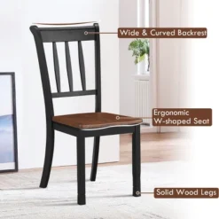 Costway Set Of 2 Wood Dining Chair High Back Kitchen Whitesburg Side Chair BlackWhite -HOMCOM Sales Store GUEST da0f2ae1 f9f0 4024 b96a 249f4248cc49