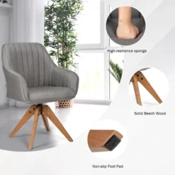 Costway Set Of 2 Swivel Accent Chair Fabric Vanity Study ArmChair W/Wood Legs 17 Costway Set Of 2 Swivel Accent Chair Fabric Vanity Study ArmChair W/Wood Legs -HOMCOM Sales Store GUEST da710338 9314 454b 8e15 e0a09cf4d778