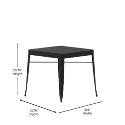 Flash Furniture Helvey 31.5" Square Commercial Grade Indoor/Outdoor Black Steel Patio Dining Table For 4 With Black Poly Resin Slatted Top -HOMCOM Sales Store GUEST db5be8f4 5b70 4dd0 b183 86e4e46fa520