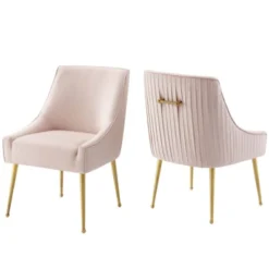 Set Of 2 Discern Pleated Back Upholstered Performance Velvet Dining Chairs - Modway -HOMCOM Sales Store GUEST dbf8bf3a 6c17 4d90 8d48 e42bcdc2d54e