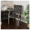Saltillo New Velvet Arm Dining Chair - Charcoal - Christopher Knight Home -HOMCOM Sales Store GUEST df23fd00 1545 4a52 b617 10329f380d4a