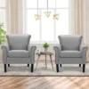 Costway Set Of 2 Upholstered Fabric Accent Chairs W/ Rubber Wood Legs Dark GrayLight Gray -HOMCOM Sales Store GUEST df43fbf8 d758 46b4 83ac cc788fa89121