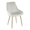 Set Of 2 Diana Contemporary Chairs Cream Velvet - LumiSource