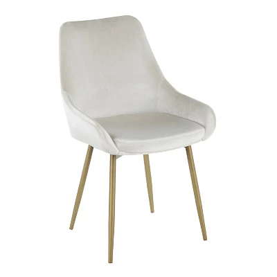 Set Of 2 Diana Contemporary Chairs Cream Velvet - LumiSource 3 Set Of 2 Diana Contemporary Chairs Cream Velvet - LumiSource