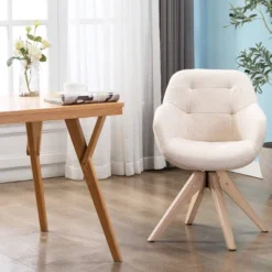 Upholstered Swivel Dining Armchair - Kinwell -HOMCOM Sales Store GUEST dff0455a 988e 4e31 80d9 8c0eaafcc0e1