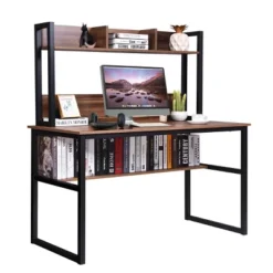 Costway Computer Desk With Hutch Bookshelf Study Wrting Desk Space Saving -HOMCOM Sales Store GUEST e128e964 95d5 4710 a280 b75691c43564