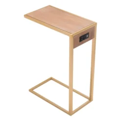 Iris Side Table Brown/Gold - ZM Home -HOMCOM Sales Store GUEST e1c06be1 a716 45cc b3ad c96c673963ab
