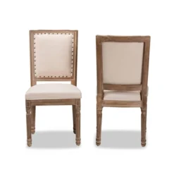 Set Of 2 Louane Fabric Upholstered And Wood Dining Chairs - Baxton Studio -HOMCOM Sales Store GUEST e250bedd 62ad 4e32 aadc 78c696ba33a7