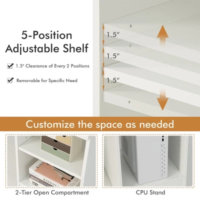 Costway Computer Desk Home Office Workstation Study Laptop Table W/Keyboard Tray Drawer 9 Costway Computer Desk Home Office Workstation Study Laptop Table W/Keyboard Tray Drawer - Image 7