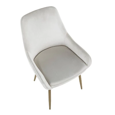 Set Of 2 Diana Contemporary Chairs Cream Velvet - LumiSource 8 Set Of 2 Diana Contemporary Chairs Cream Velvet - LumiSource - Image 6