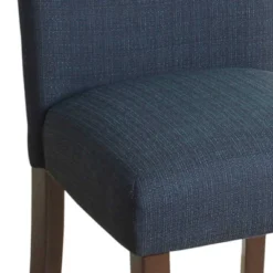Fabric Upholstered Wooden Parson Dining Chair With Splayed Back Blue/Brown - Benzara 7 Fabric Upholstered Wooden Parson Dining Chair With Splayed Back Blue/Brown - Benzara -HOMCOM Sales Store GUEST e5012c58 4407 4435 b94f 2a4b5132295a