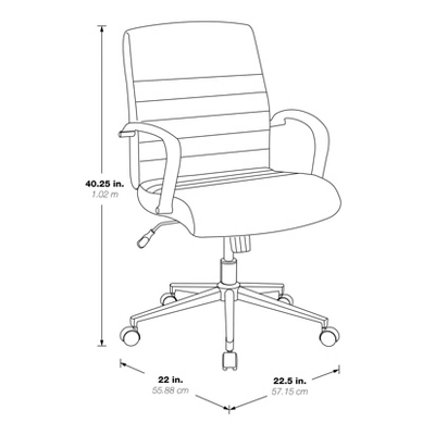 Baldwin Mid Back Faux Leather Chair - OSP Home Furnishings 4 Baldwin Mid Back Faux Leather Chair - OSP Home Furnishings - Image 2
