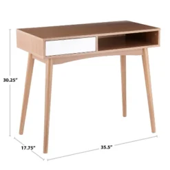 Pebble Contemporary Computer Desk Wood Natural/White - LumiSource -HOMCOM Sales Store GUEST e6700b1d 120e 4b31 8136 7bd5cdceb4db